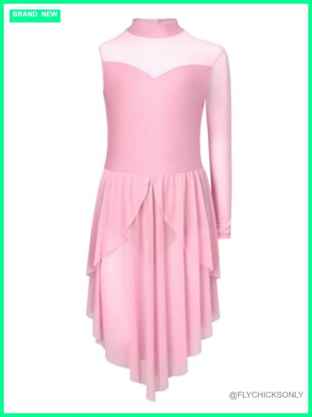 Girls Lyrical Dance Costume Leotard with Flowy Skirt